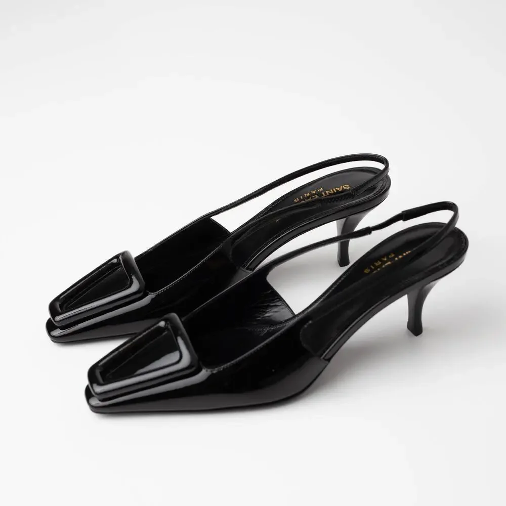 Saint Laurent Women's 24 Slingback Kitten Heel Pumps